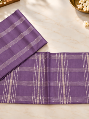 Premium Lavender Purple Semi Tussar Silk Saree