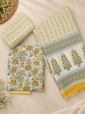 Premium Printed Cotton Unstitched Salwar Suit Set