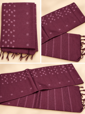 Premium Burgundy Semi Tussar Silk Saree