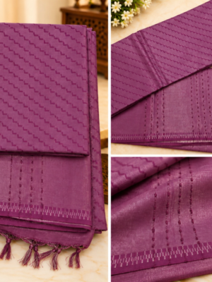 Premium Magenta Purple Semi Tussar Silk Saree