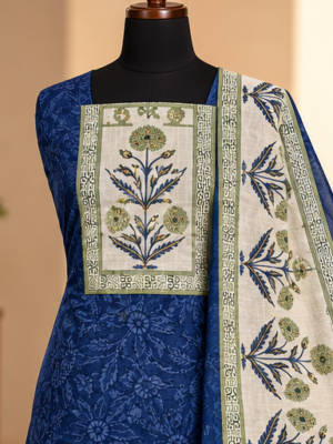 Premium Printed Cotton Unstitched Salwar Suit Set